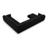 MAZZINI SOFAS Crna baršunasti kutna garnitura (s desnim kutom/u obliku slova "U") Vanda, 384x284x85 cm